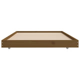 Cadre de lit sans matelas marron miel 75x190 cm bois pin massif