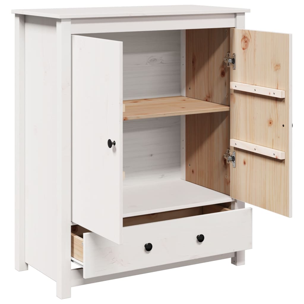 Buffet Blanc 83x41,5x100 cm Bois massif de pin