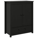 Black Sideboard 83x41.5x100 cm Solid Pine Wood