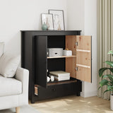 Black Sideboard 83x41.5x100 cm Solid Pine Wood