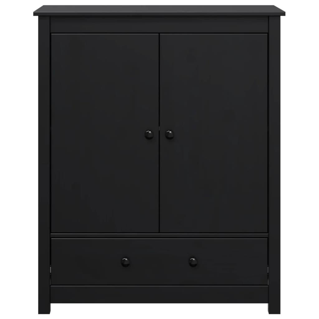 Black Sideboard 83x41.5x100 cm Solid Pine Wood