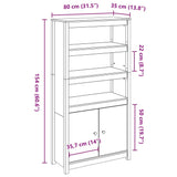 Buffet haut 80x35x154 cm Bois massif de pin