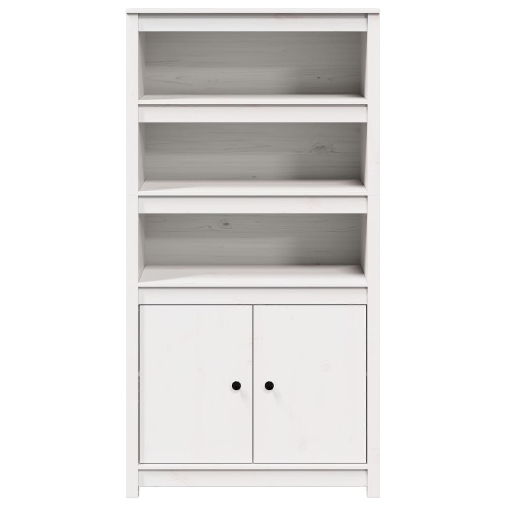 Buffet haut Blanc 80x35x154 cm Bois massif de pin