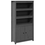 Buffet haut Gris 80x35x154 cm Bois massif de pin