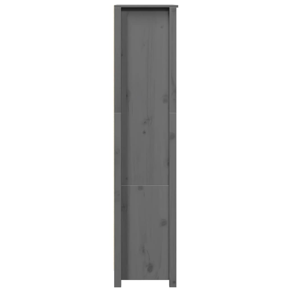 Buffet haut Gris 80x35x154 cm Bois massif de pin