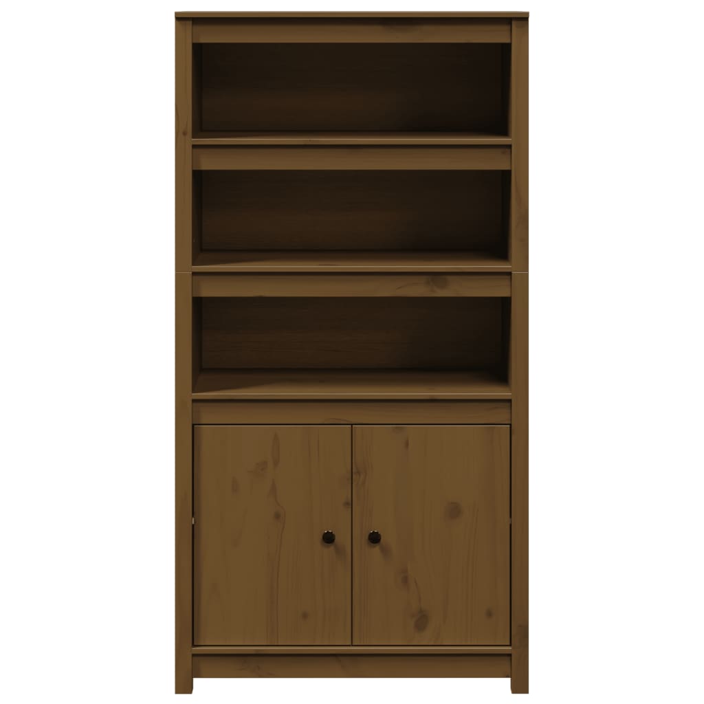 Buffet haut Marron miel 80x35x154 cm Bois massif de pin