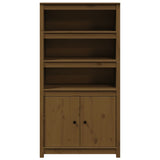 Buffet haut Marron miel 80x35x154 cm Bois massif de pin