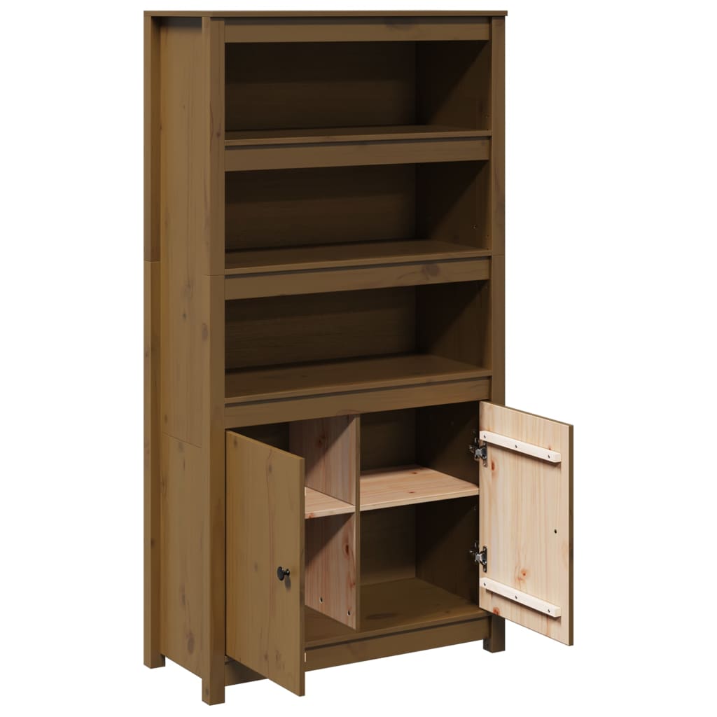 Buffet haut Marron miel 80x35x154 cm Bois massif de pin