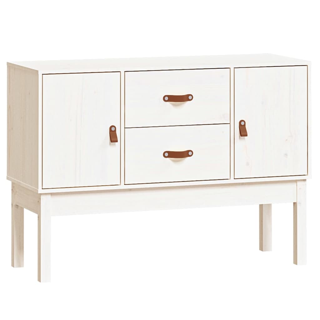 Weißes Sideboard 110x40x78 cm Massives Kiefernholz