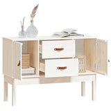 Weißes Sideboard 110x40x78 cm Massives Kiefernholz