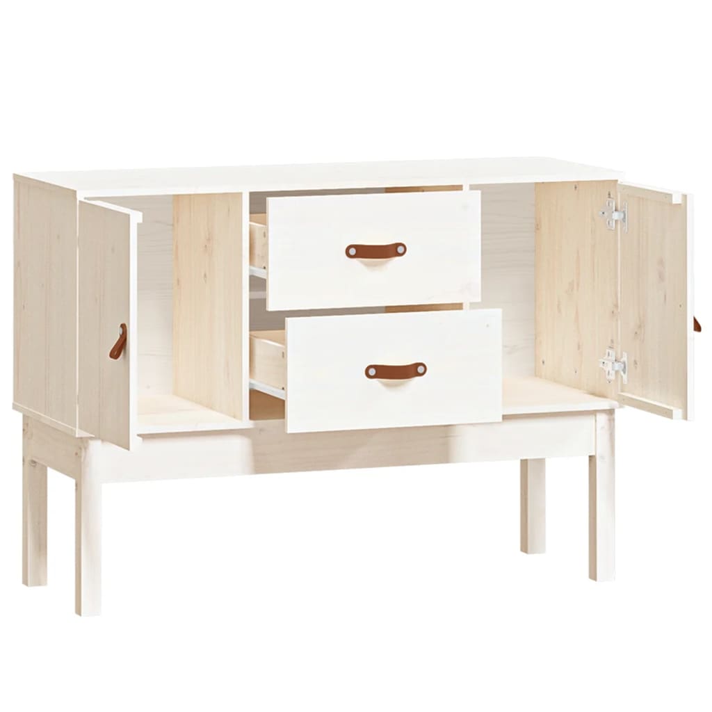 Weißes Sideboard 110x40x78 cm Massives Kiefernholz