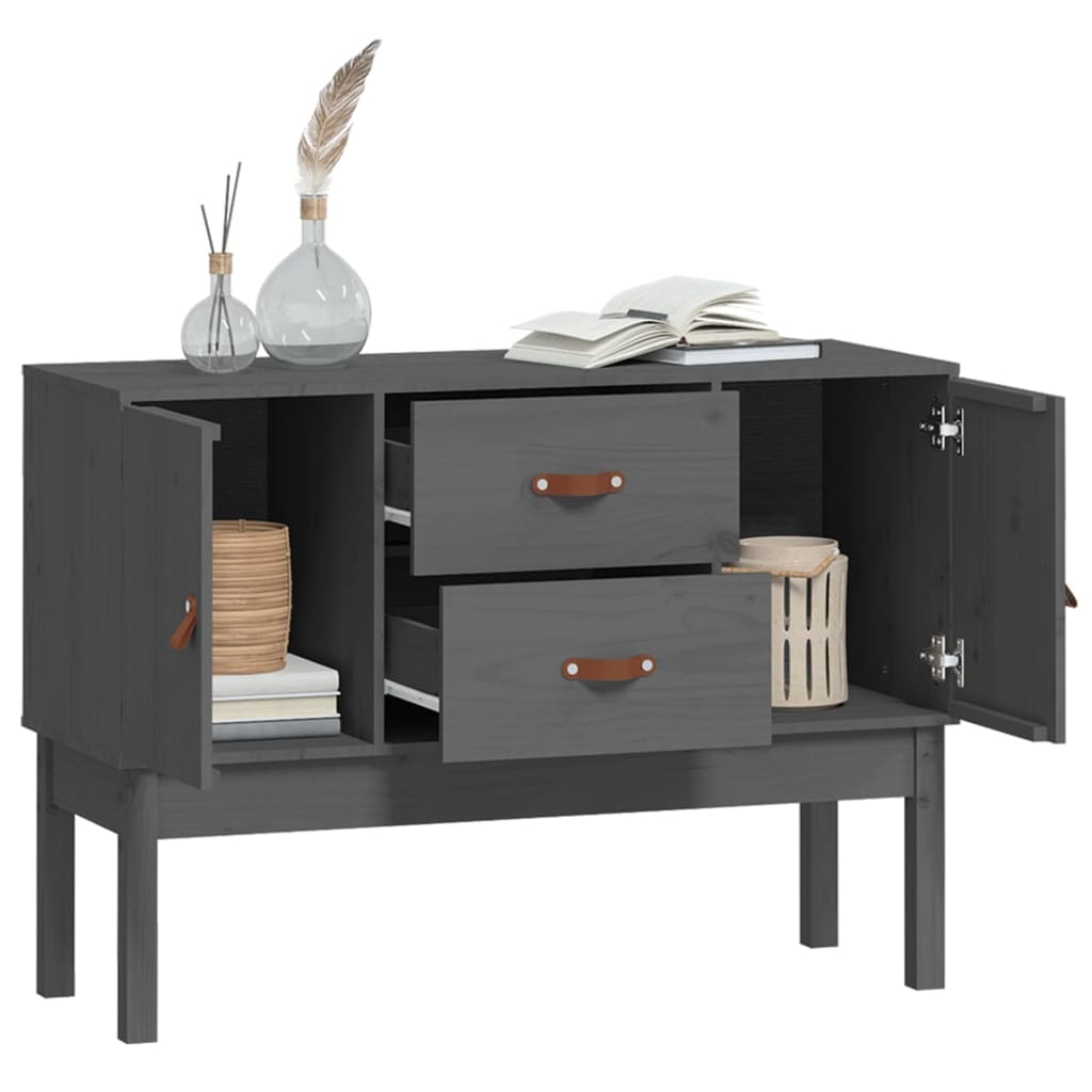 Gray Sideboard 110x40x78 cm Solid pine wood