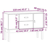 Gray Sideboard 110x40x78 cm Solid pine wood