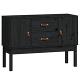 Schwarzes Sideboard 110x40x78 cm Massives Kiefernholz