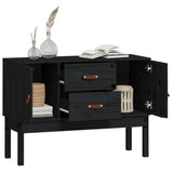 Buffet Noir 110x40x78 cm Bois massif de pin