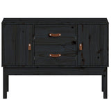 Schwarzes Sideboard 110x40x78 cm Massives Kiefernholz