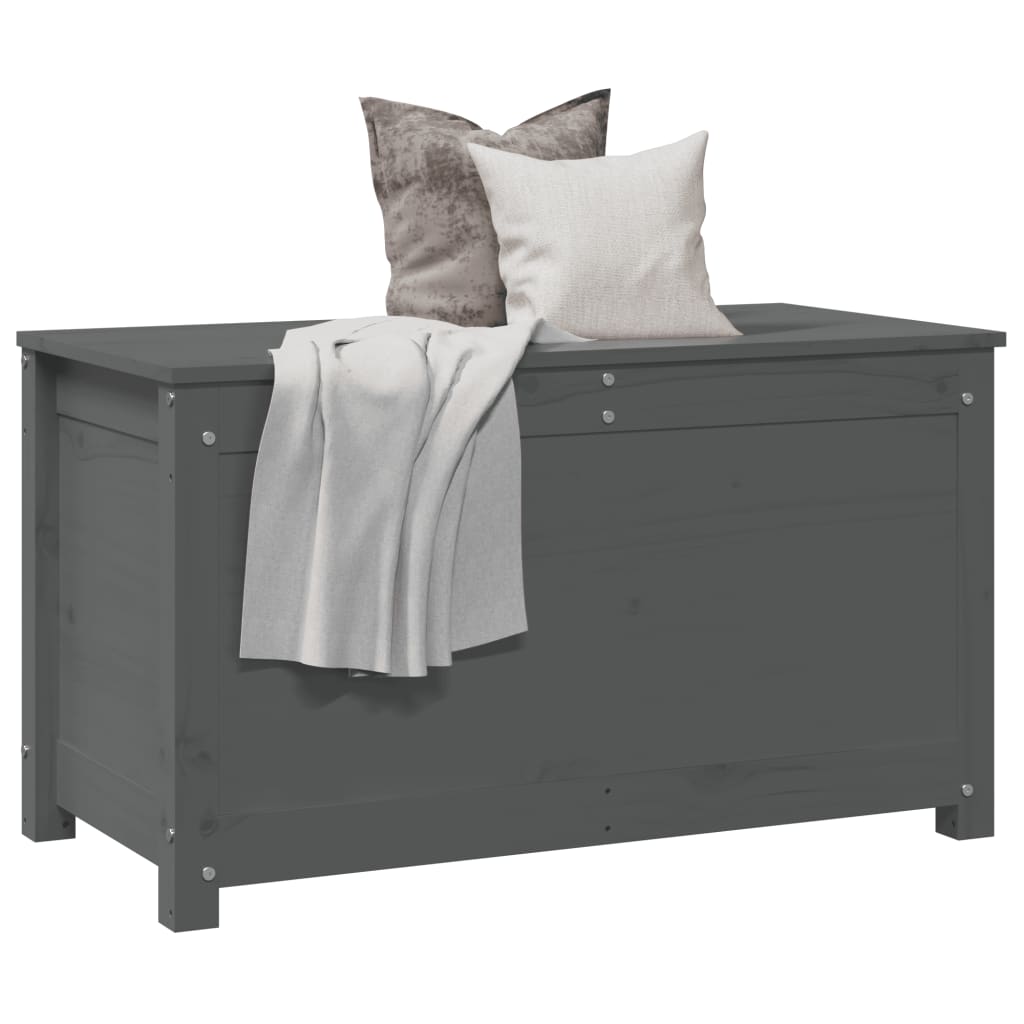 Boîte de rangement Gris 80x40x45,5 cm Bois massif de pin