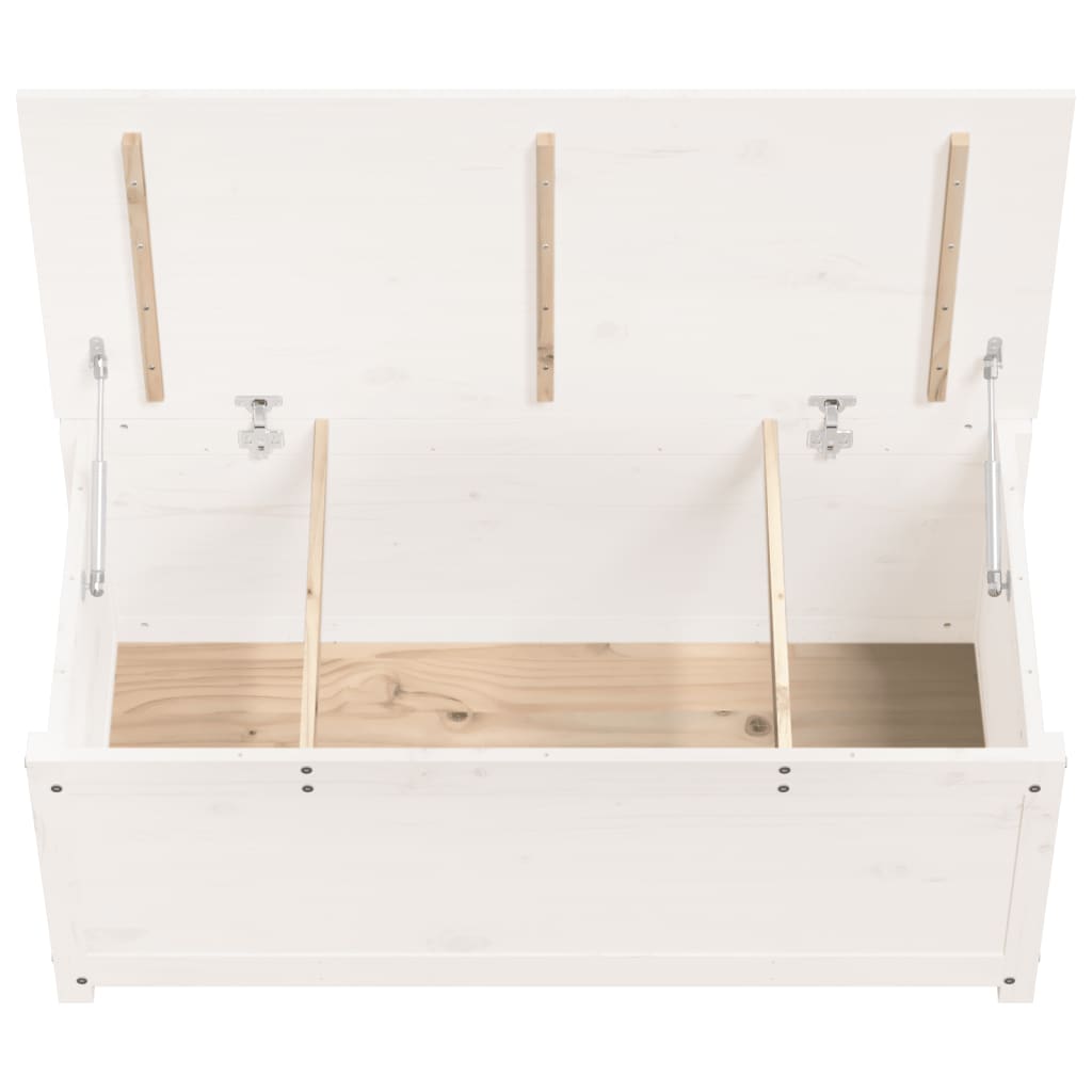 Boîte de rangement Blanc 110x50x45,5 cm Bois massif de pin