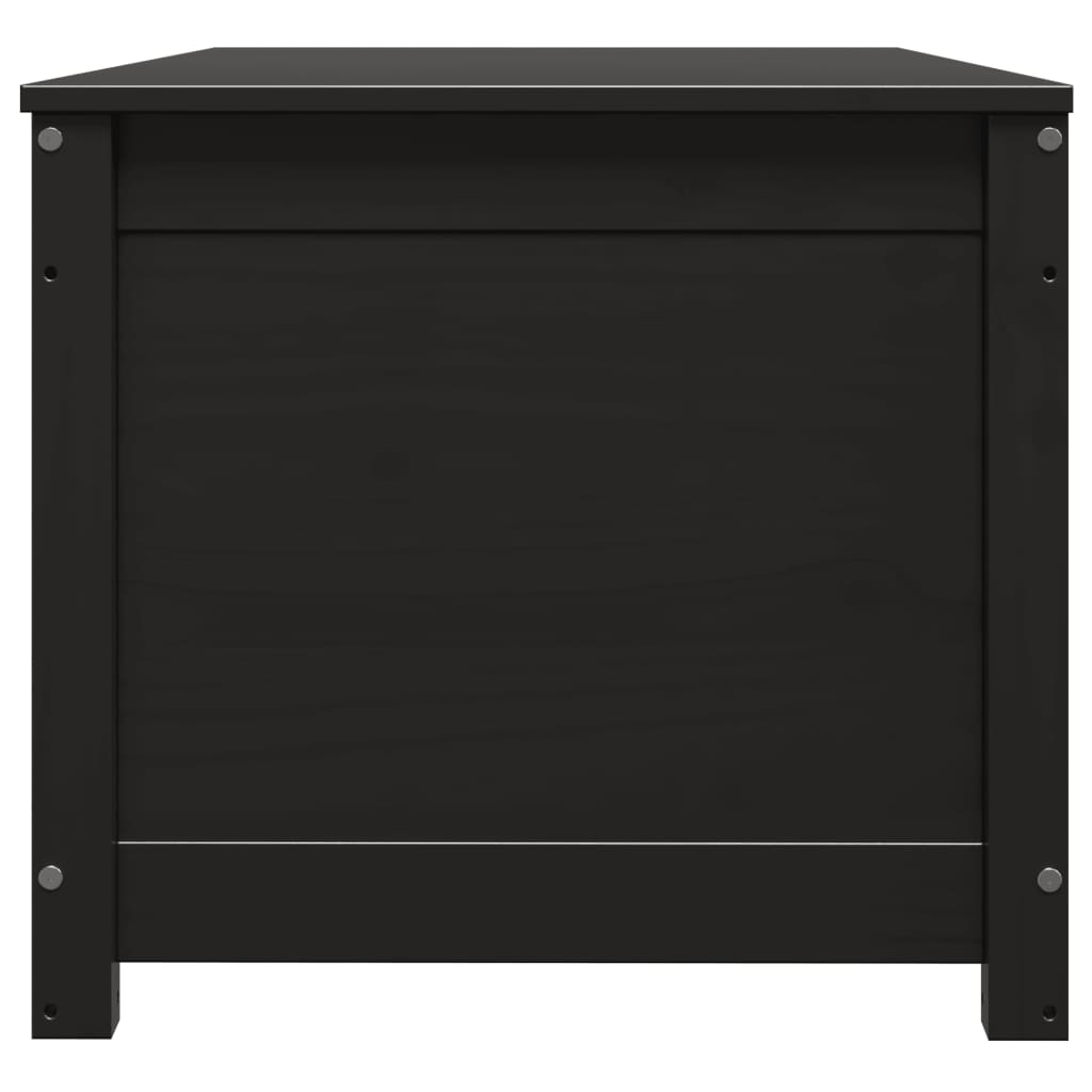 Boîte de rangement Noir 110x50x45,5 cm Bois massif de pin