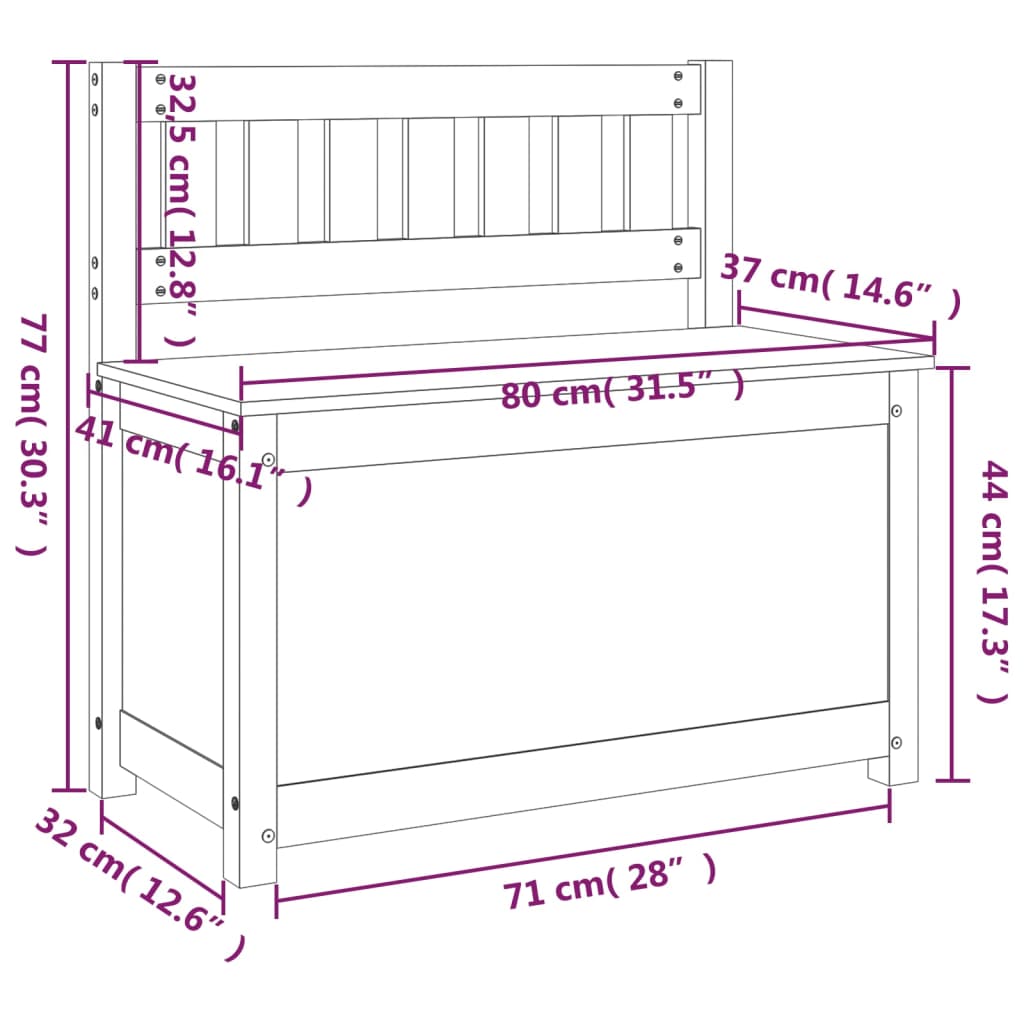 Banc 80x41x77 cm Bois de pin massif