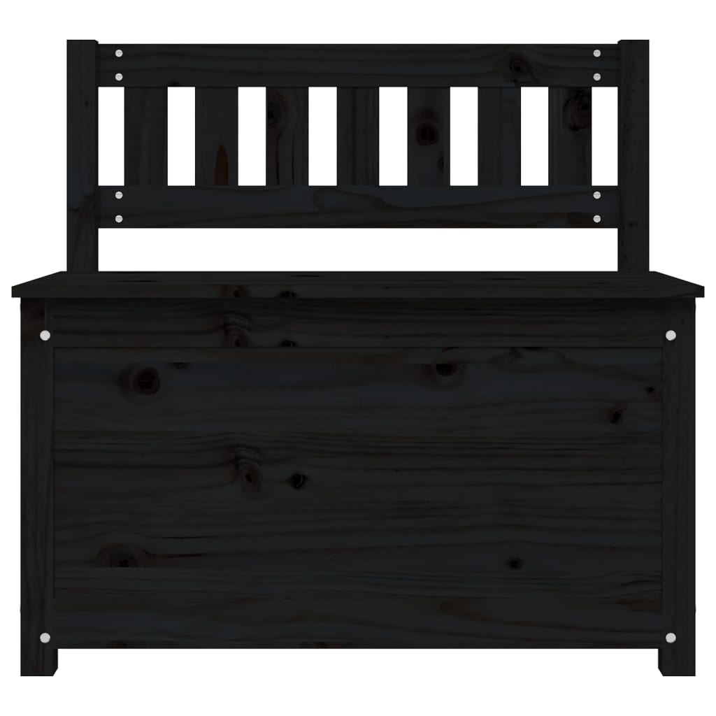 Banc Noir 80x41x77 cm Bois de pin massif