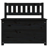 Banc Noir 80x41x77 cm Bois de pin massif