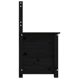 Banc Noir 80x41x77 cm Bois de pin massif