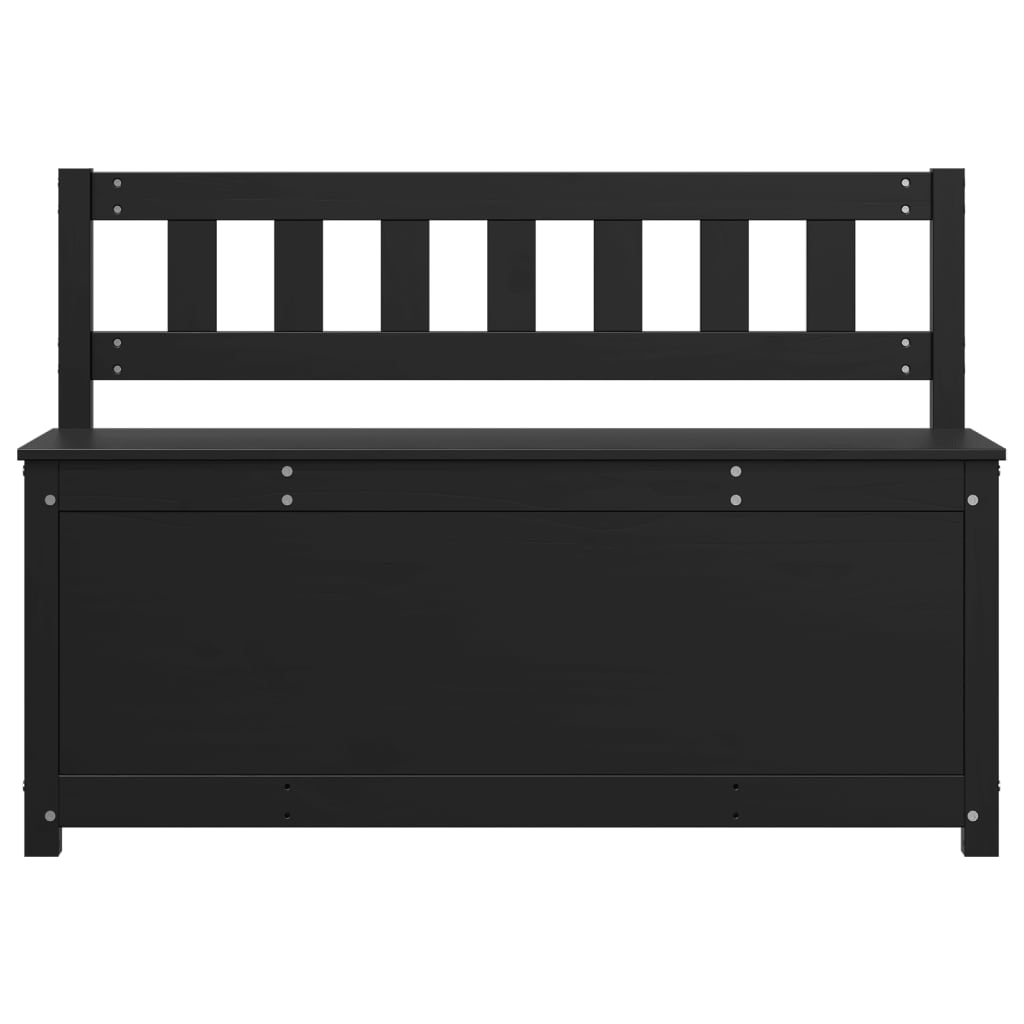 Banc Noir 110x41x76,5 cm Bois de pin massif