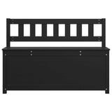 Banc Noir 110x41x76,5 cm Bois de pin massif