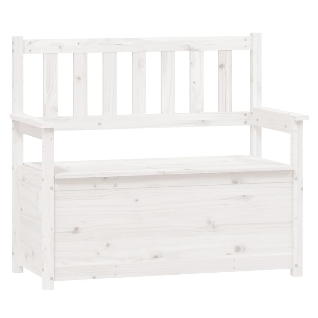 Banc Blanc 112,5x51,5x96,5 cm Bois de pin massif