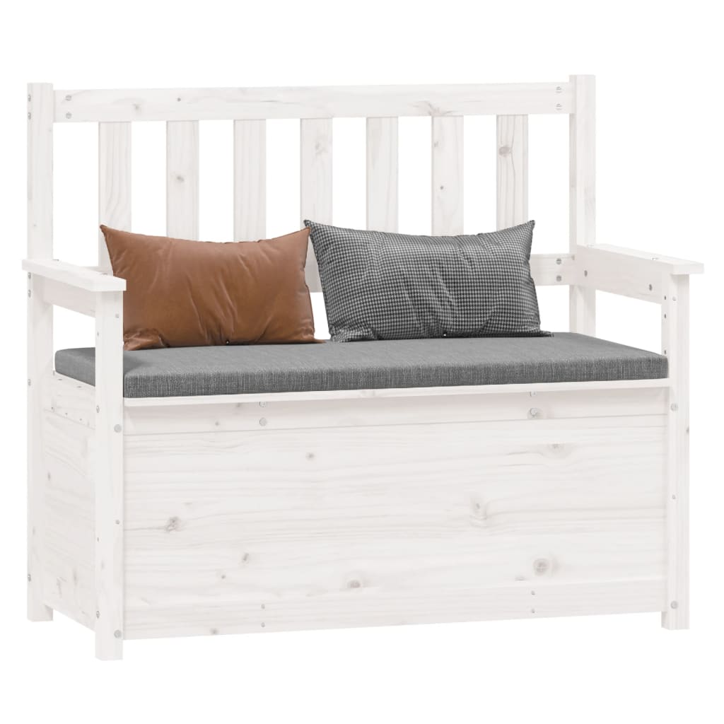 Banc Blanc 112,5x51,5x96,5 cm Bois de pin massif