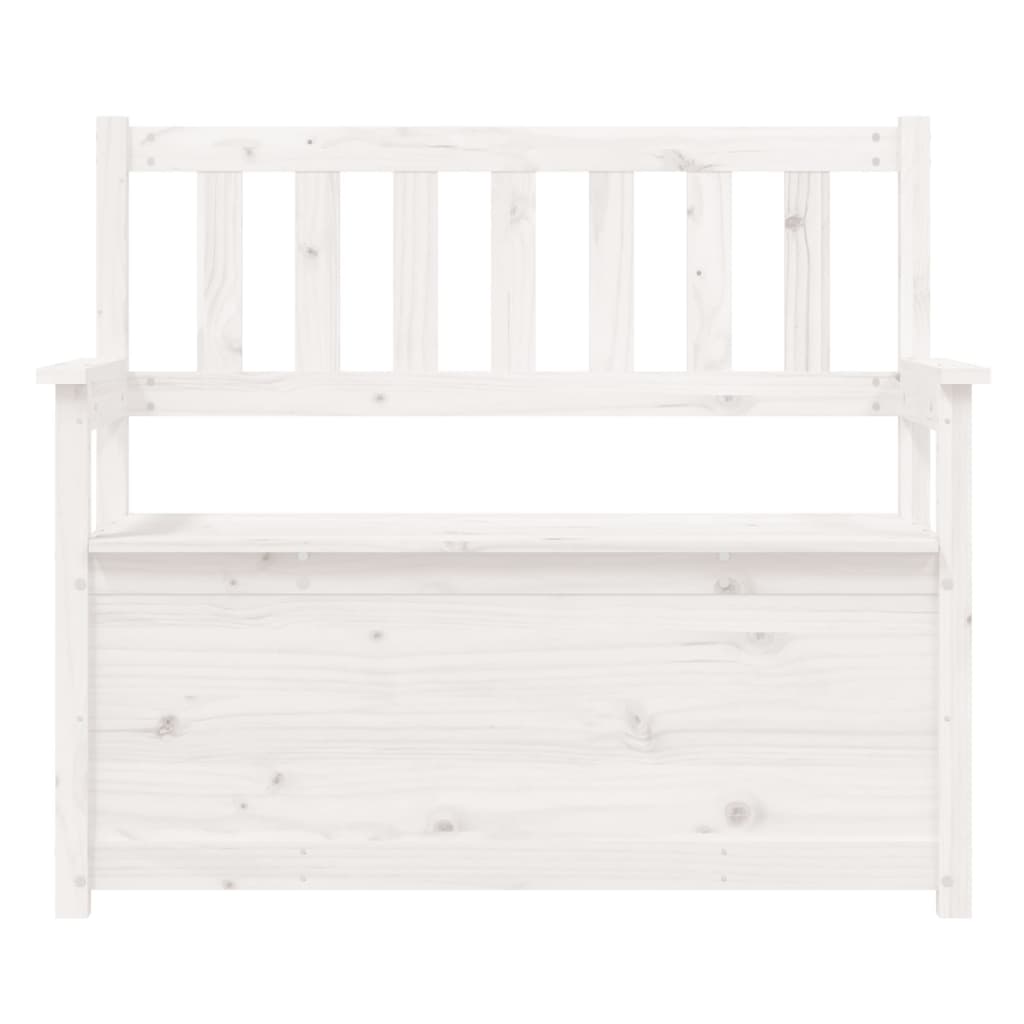 Banc Blanc 112,5x51,5x96,5 cm Bois de pin massif