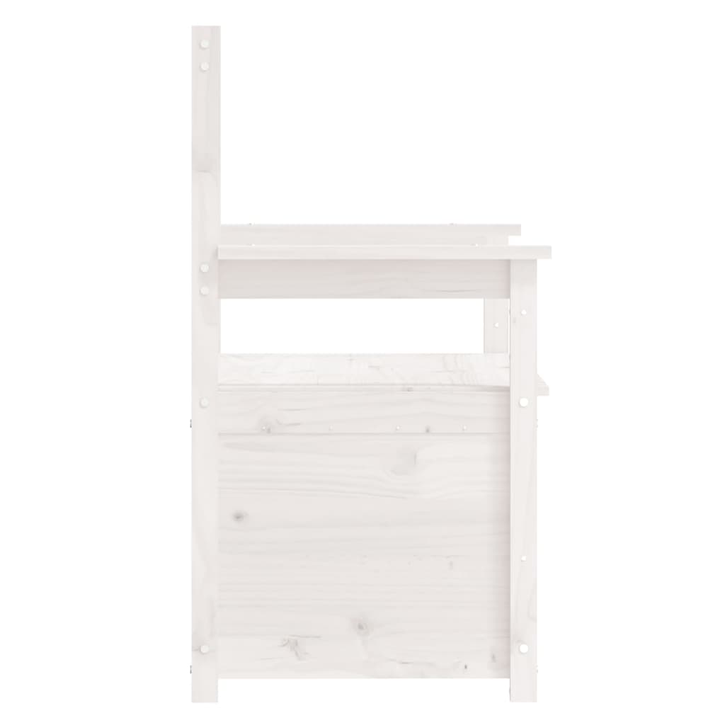 Banc Blanc 112,5x51,5x96,5 cm Bois de pin massif