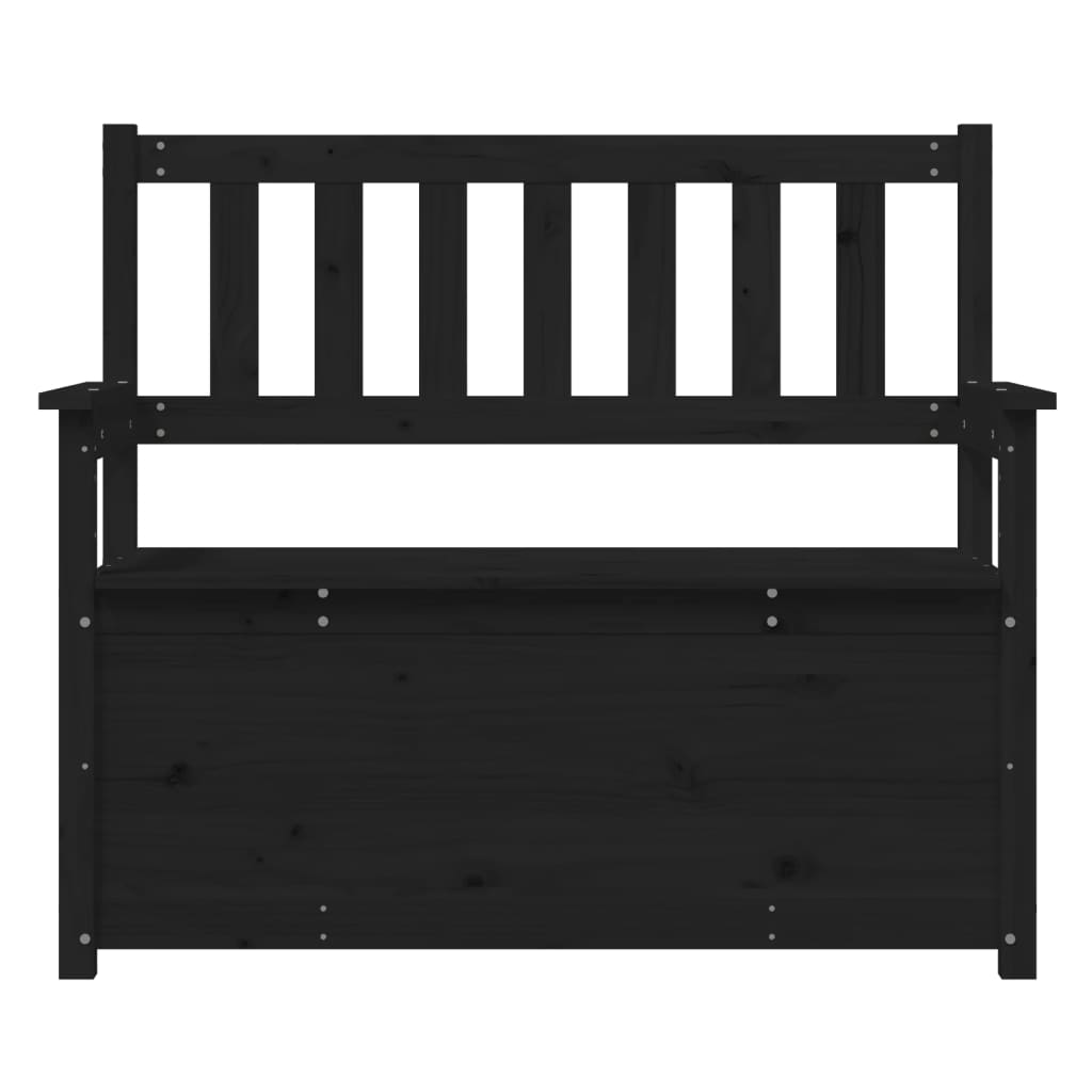 Black Bench 112.5x51.5x96.5 cm Solid Pine Wood