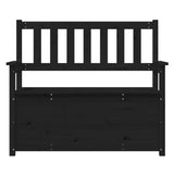 Banc Noir 112,5x51,5x96,5 cm Bois de pin massif