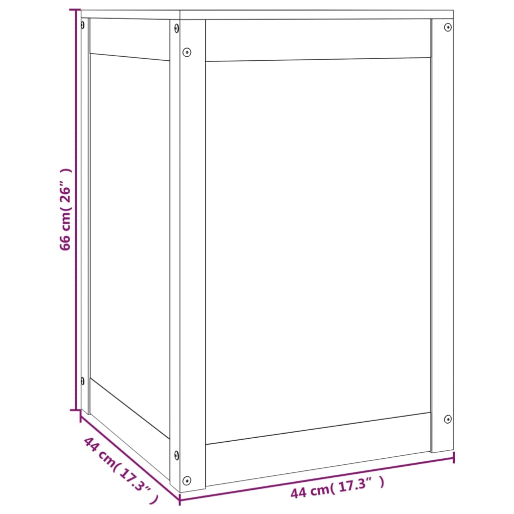 Boîte à linge 44x44x66 cm Bois massif de pin