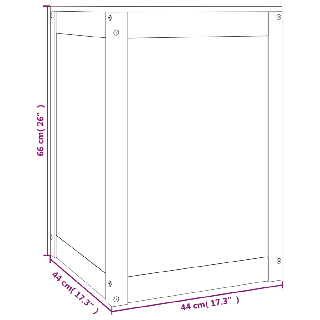 Boîte à linge Marron miel 44x44x66 cm Bois massif de pin