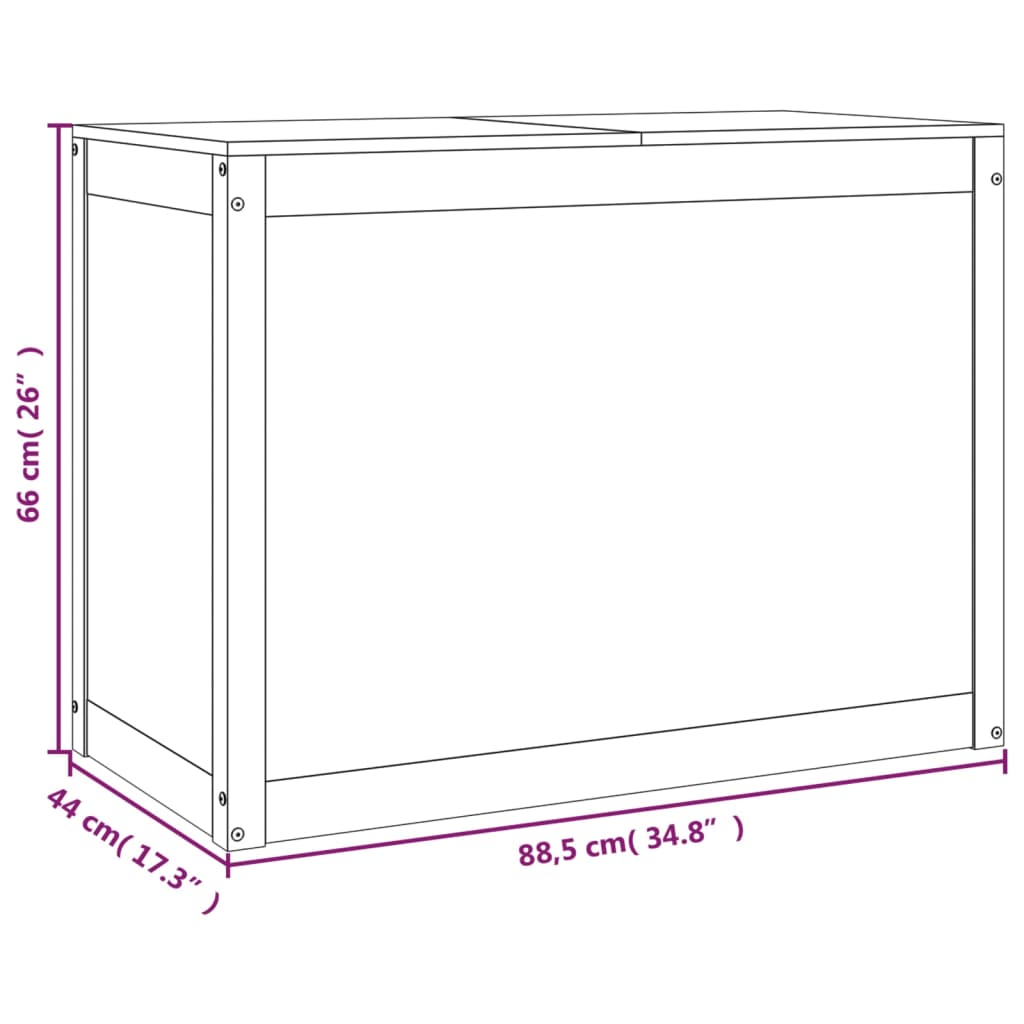 Boîte à linge Marron miel 88,5x44x66 cm Bois massif de pin