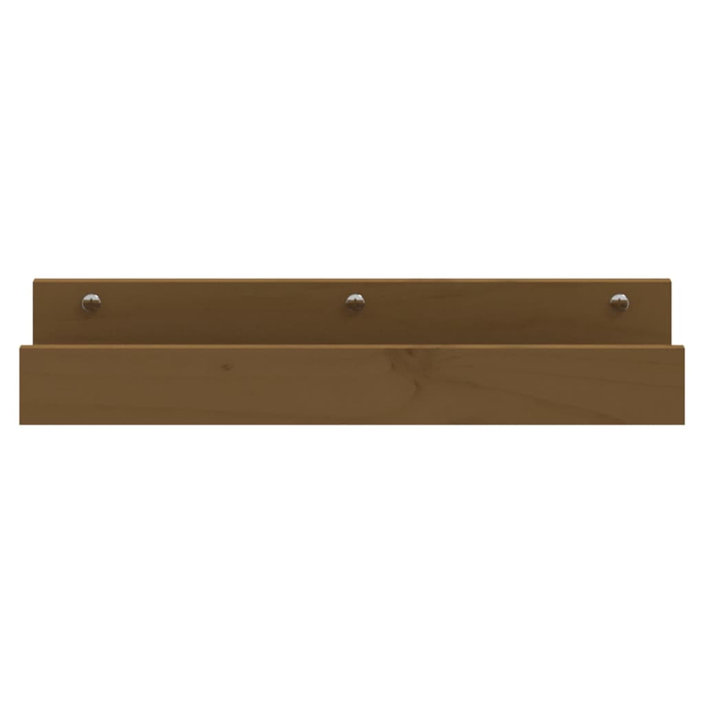 Étagères murales 2 pcs Marron miel 50x12x9cm Bois de pin massif