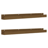 Étagères murales 2pcs Marron miel 110x12x9cm Bois de pin massif