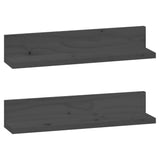 Étagères murales 2 pcs Gris 50x11x9 cm Bois de pin massif