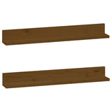 Étagères murales 2 pcs Marron miel 80x11x9cm Bois de pin massif