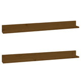 Étagères murales 2pcs Marron miel 110x11x9cm Bois de pin massif