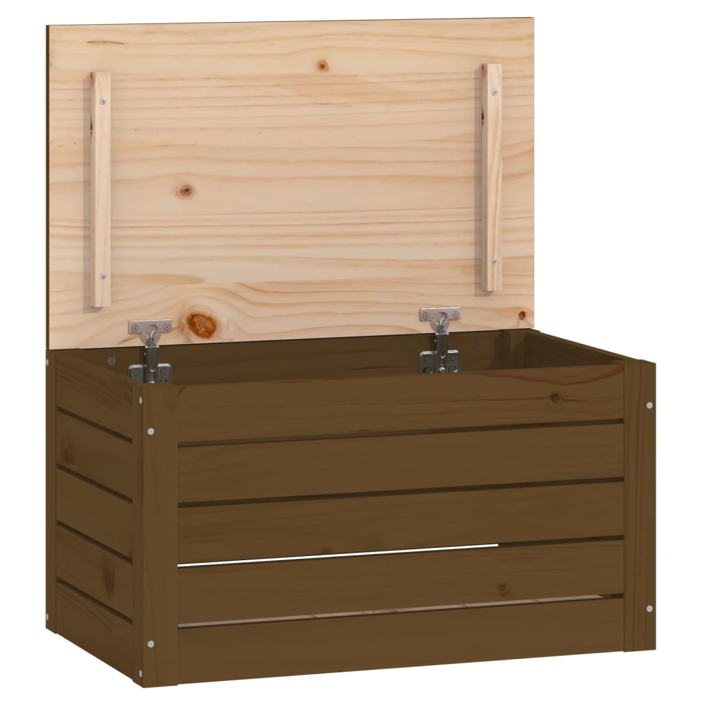 Boîte de rangement Marron miel 59,5x36,5x33 cm Bois massif pin