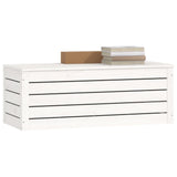 Boîte de rangement Blanc 89x36,5x33 cm Bois massif de pin