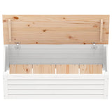 Boîte de rangement Blanc 89x36,5x33 cm Bois massif de pin