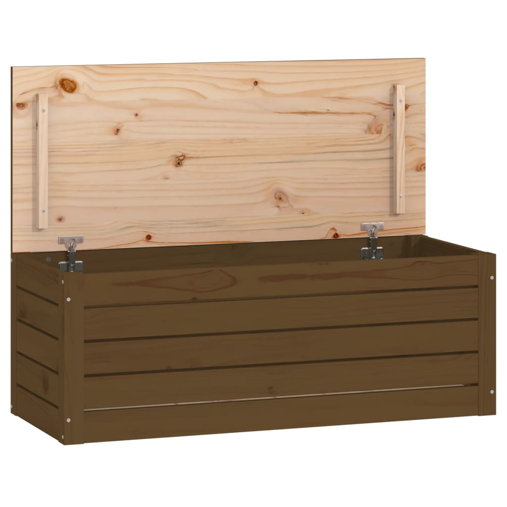 Boîte de rangement Marron miel 89x36,5x33 cm Bois massif pin