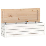 Boîte de rangement Blanc 109x36,5x33 cm Bois massif de pin