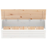 Boîte de rangement Blanc 109x36,5x33 cm Bois massif de pin