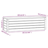 Boîte de rangement Blanc 109x36,5x33 cm Bois massif de pin